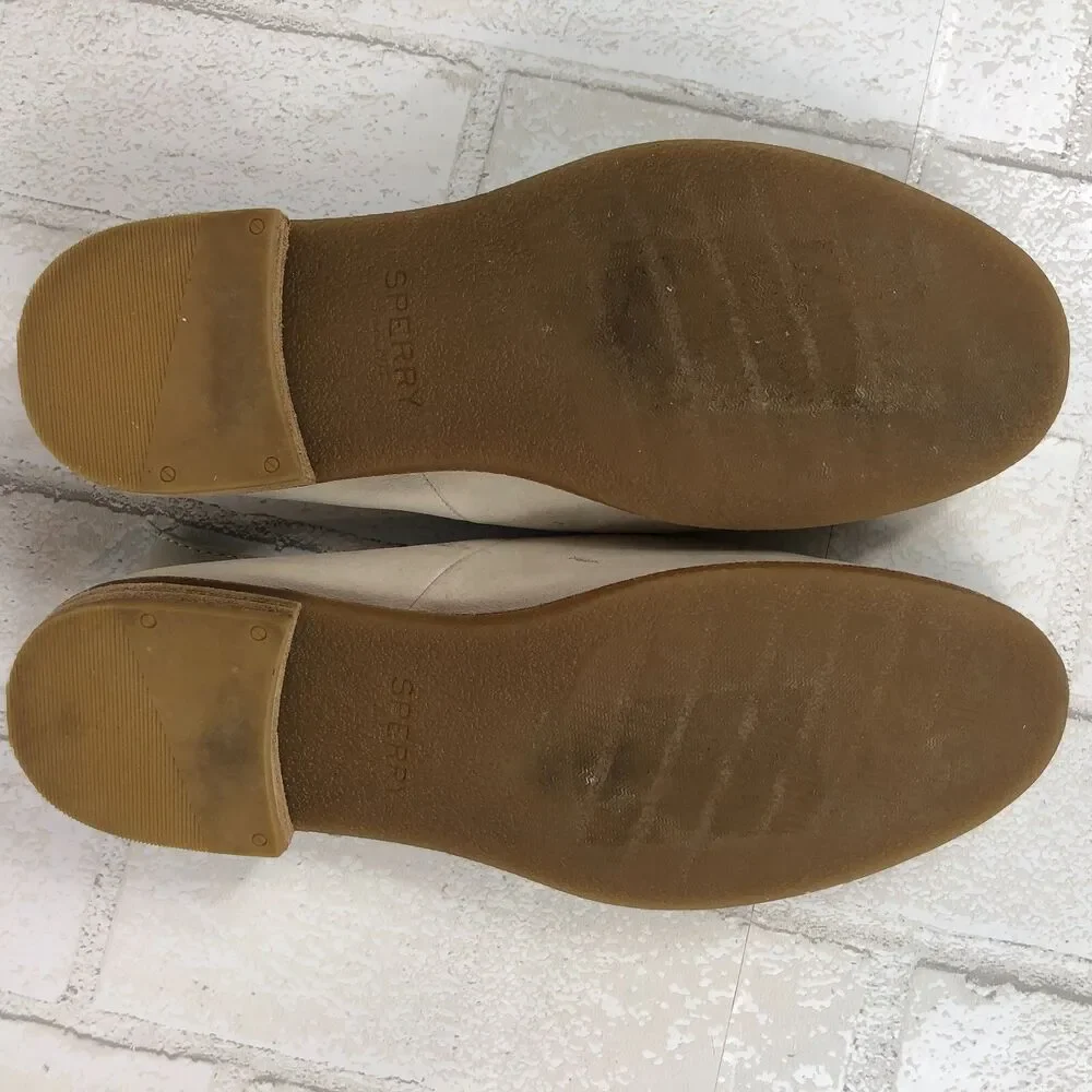 SPERRY Women's Ivory / Off White Anchor Leather Slip On Shoe sz 5.5 STS83414 - Picture 4 of 6